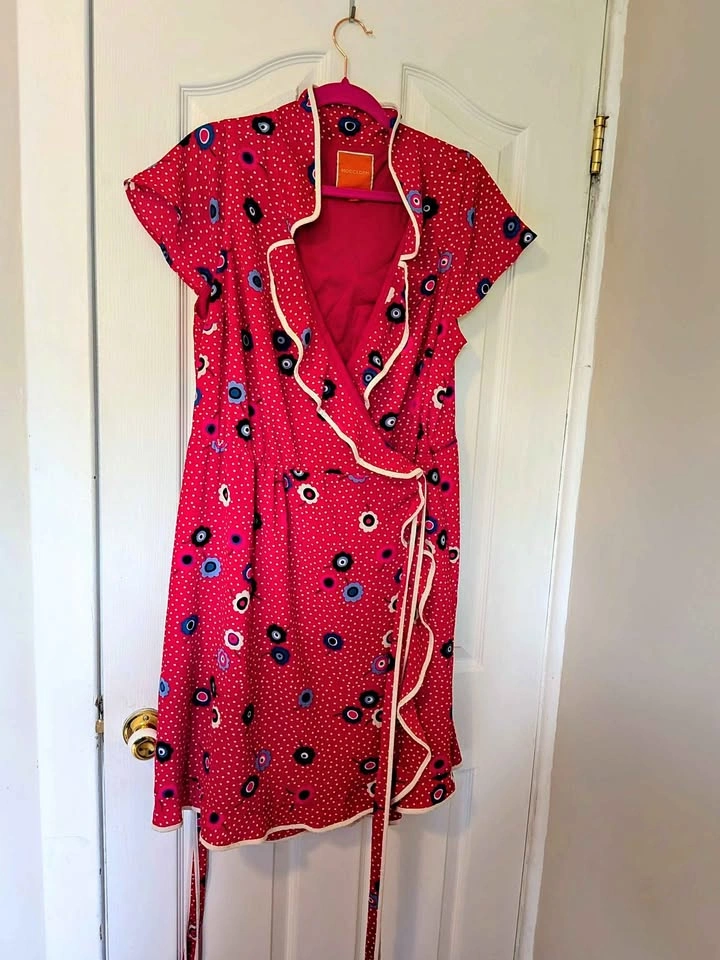 ModCloth Red Floral & Polka Dot Wrap Dress – 1X