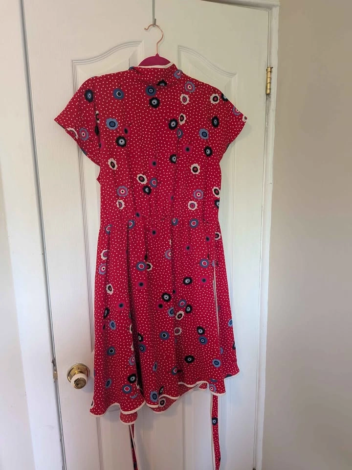 ModCloth Red Floral & Polka Dot Wrap Dress – 1X - photo 3