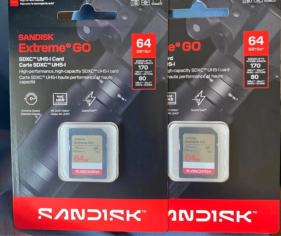 SanDisk Extreme GO 64GB SDXC UHS-I cards