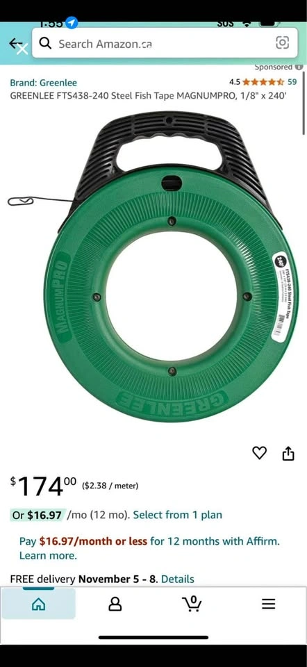 GREENLEE MAGNUMPRO Steel Fish Tape – 240 ft (Like New) - photo 2