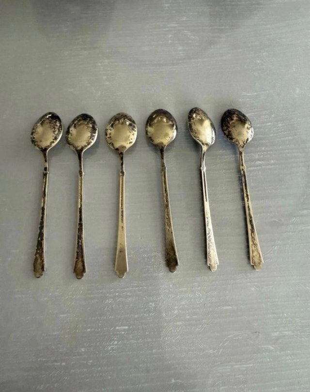 Signed Elo Denmark Sterling Silver Gilt Guilloche Spoons - photo 2