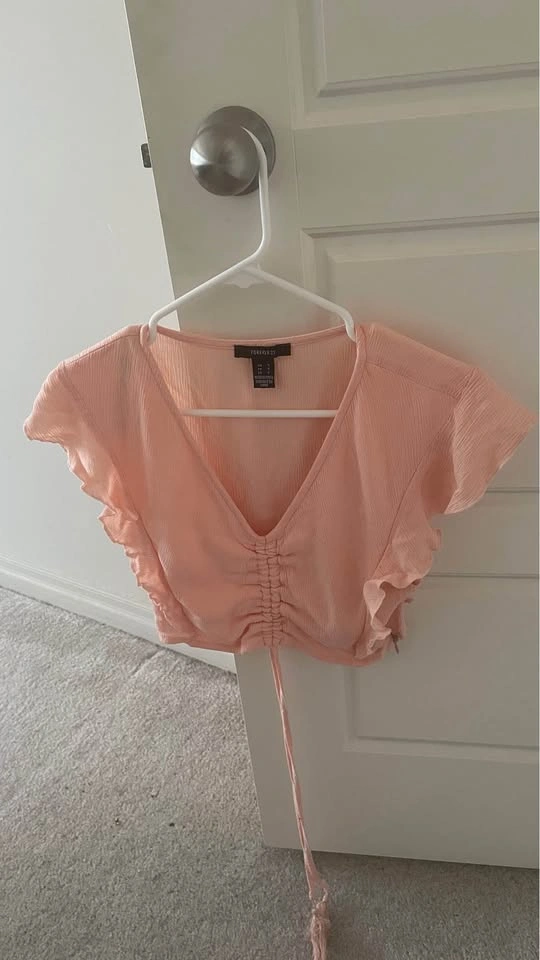 NWOT coral peach ruched two piece - photo 4