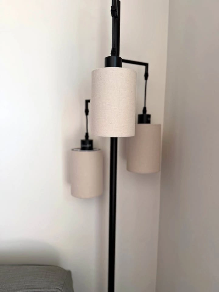 Modern 3-Light Floor Lamp with Fabric Shades