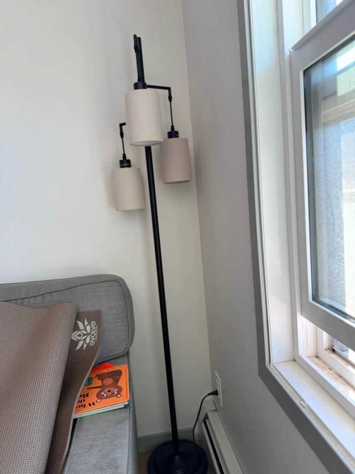 Modern 3-Light Floor Lamp with Fabric Shades - photo 2