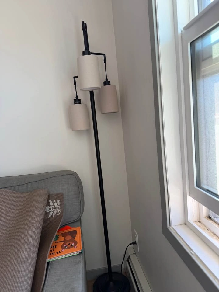 Modern 3-Light Floor Lamp with Fabric Shades - photo 3