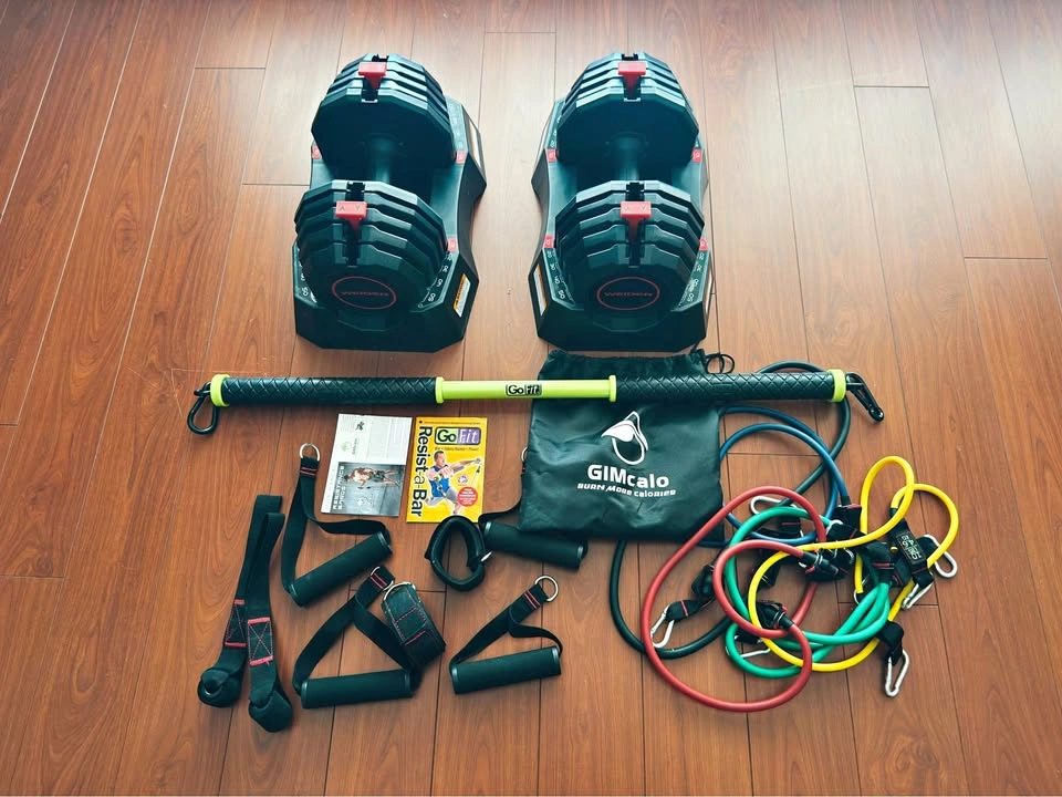 Weider Adjustable Dumbbells Set (x2) with extras