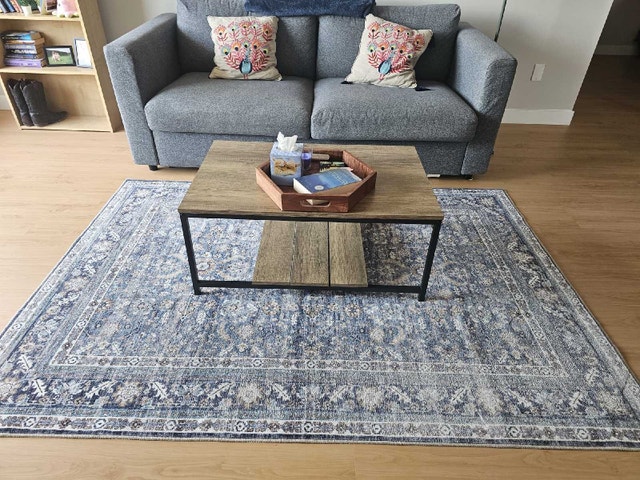 Blue and gold soft rug - photo 3