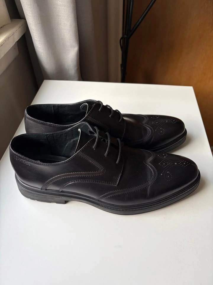 Men's Bata Black Leather Brogue Derby Dress Shoes [10.5-11] - photo 5