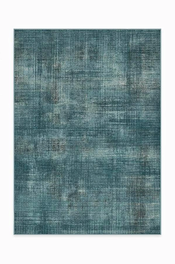 Sudaria Solid Teal Blue Rug 5'x7' Ruggable washable rug