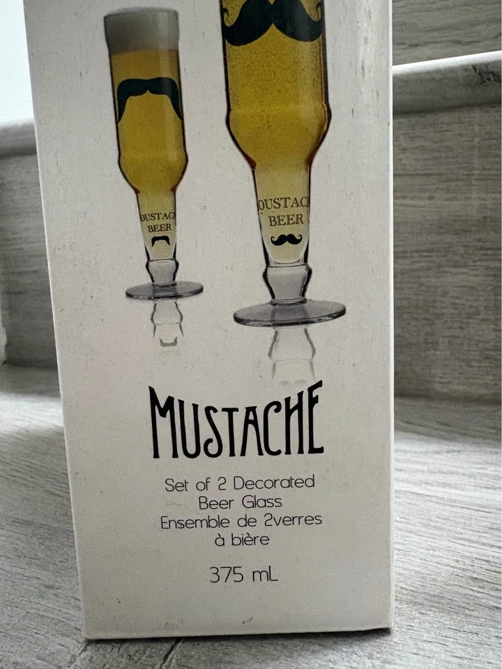 Mustache Beer glasses set of 2 - photo 3