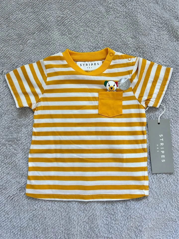 HBC Stripes Baby Top – 12–18M (NWT)