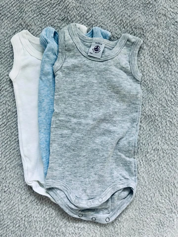 Petit Bateau Baby Bodysuits – 3M, 3-Pack (NWOT)