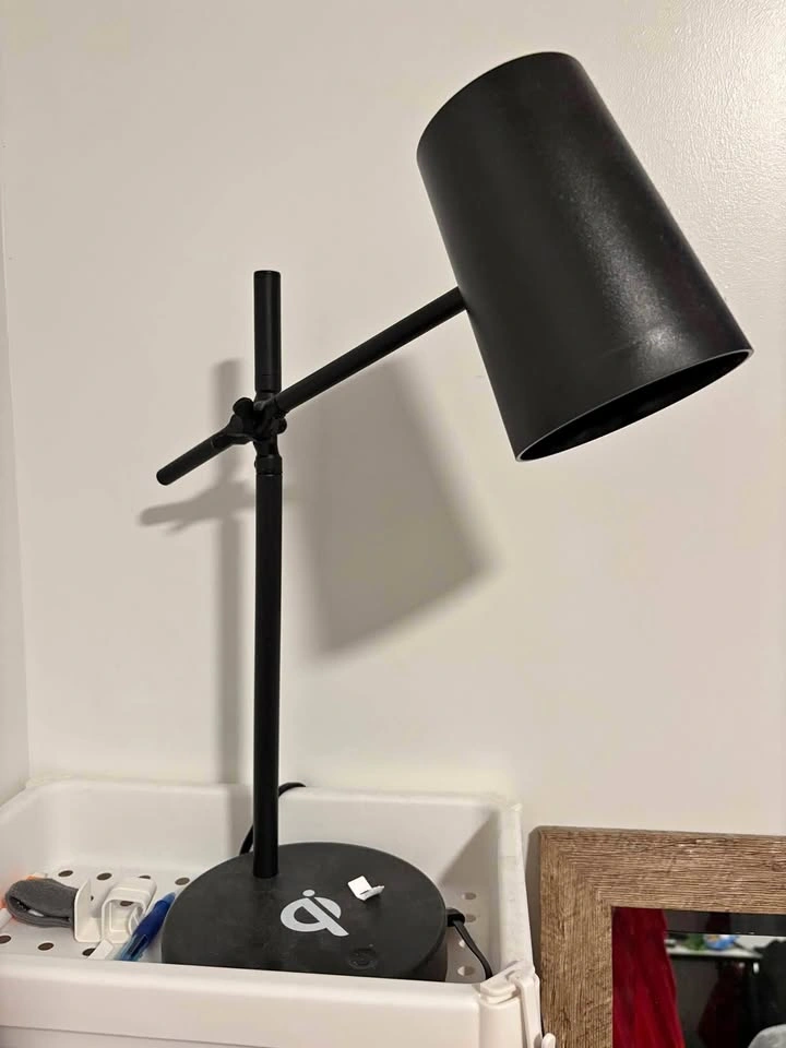 Black LED Desk Lamp with Qi Wireless Charging Base