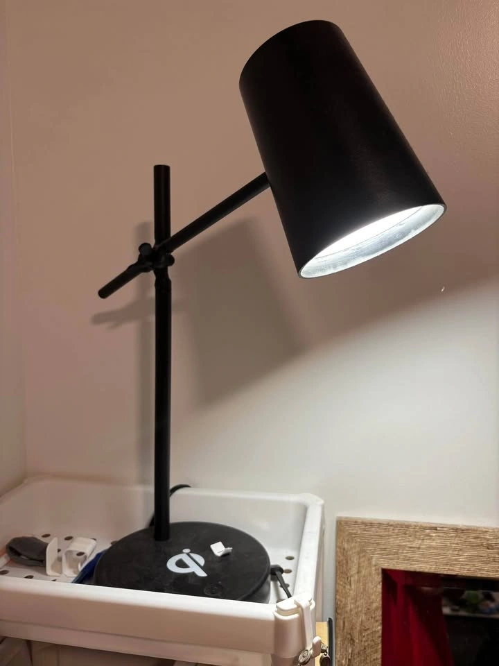 Black LED Desk Lamp with Qi Wireless Charging Base - photo 2