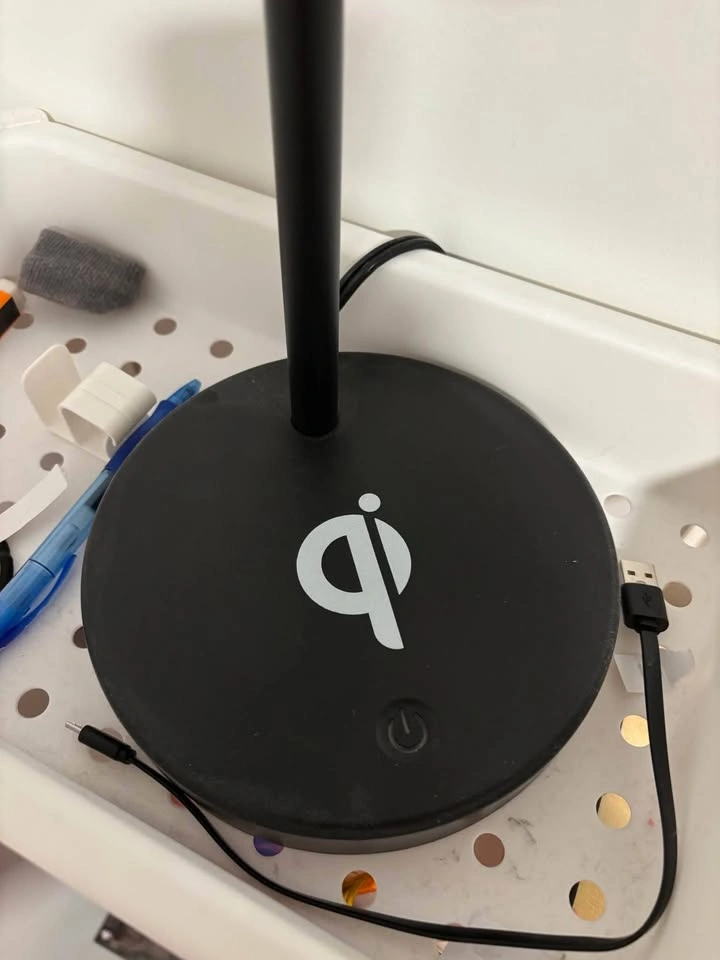 Black LED Desk Lamp with Qi Wireless Charging Base - photo 3