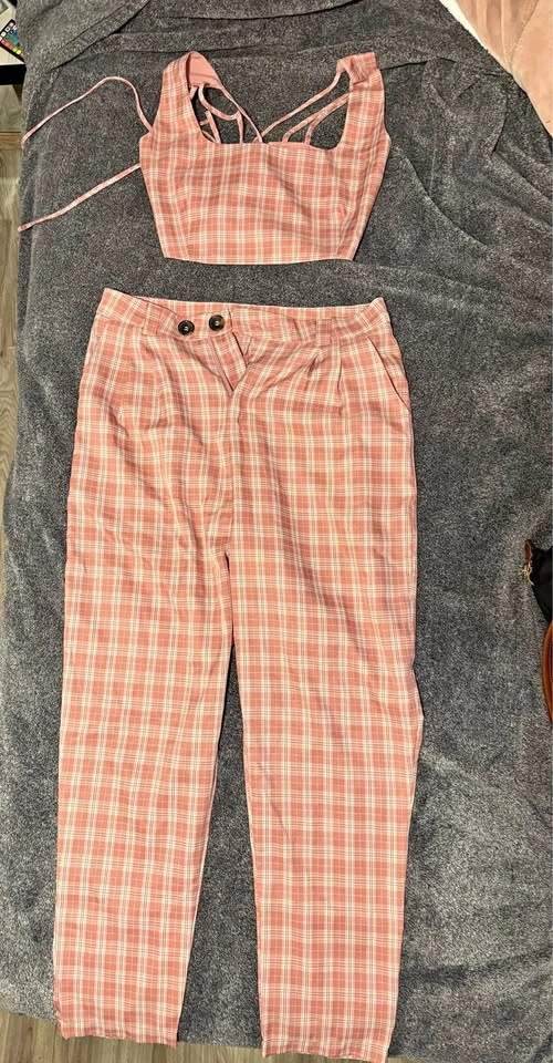 Fashion Nova Plaid Two-Piece Set