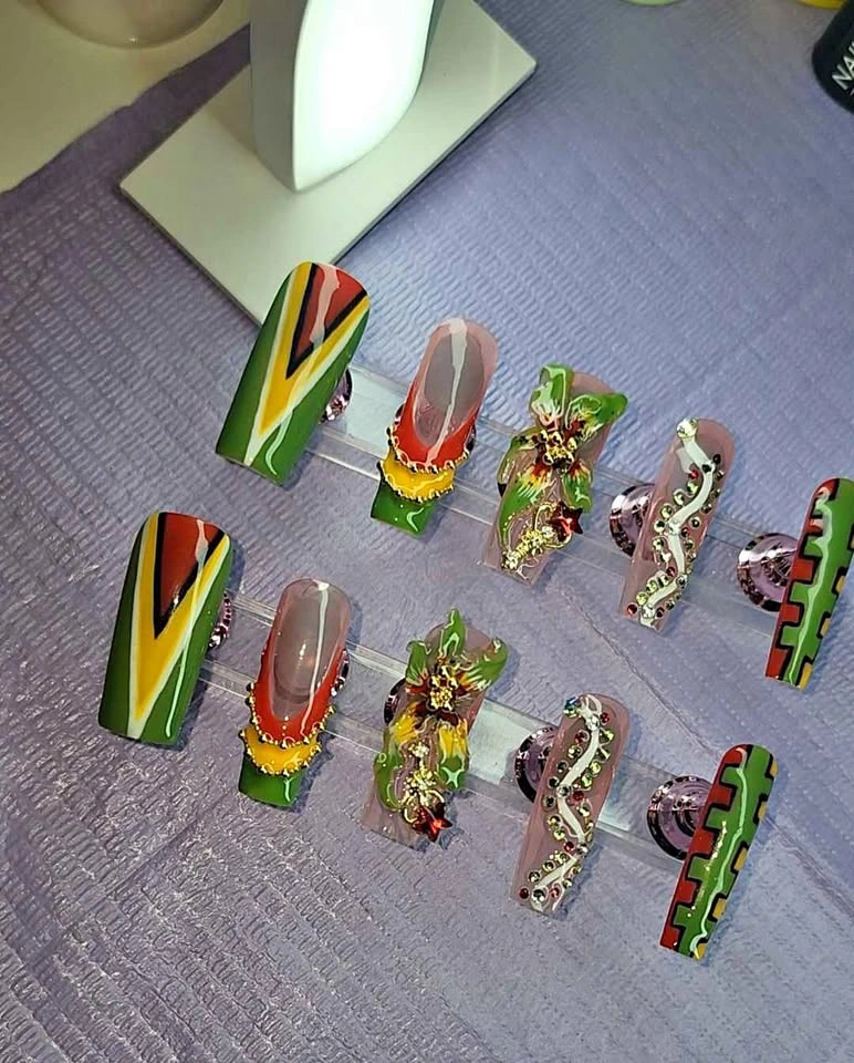 GUYANA 🇬🇾 Caribana Ready Press On Nails
