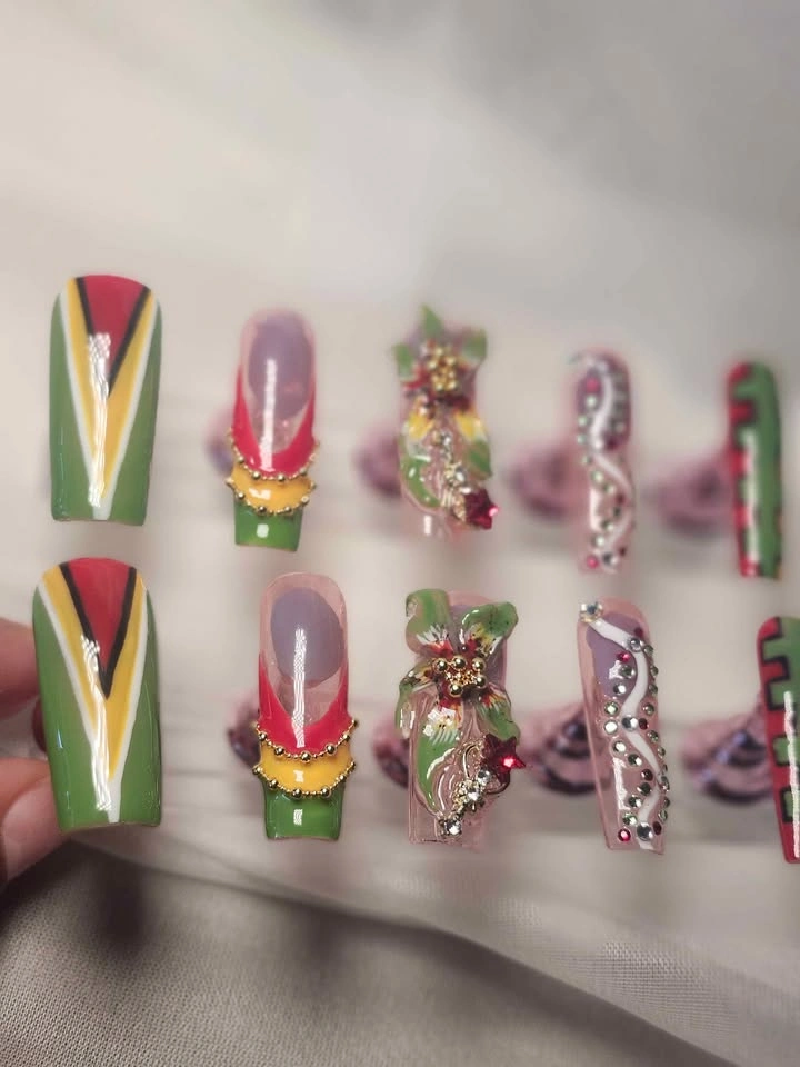 GUYANA 🇬🇾 Caribana Ready Press On Nails - photo 4