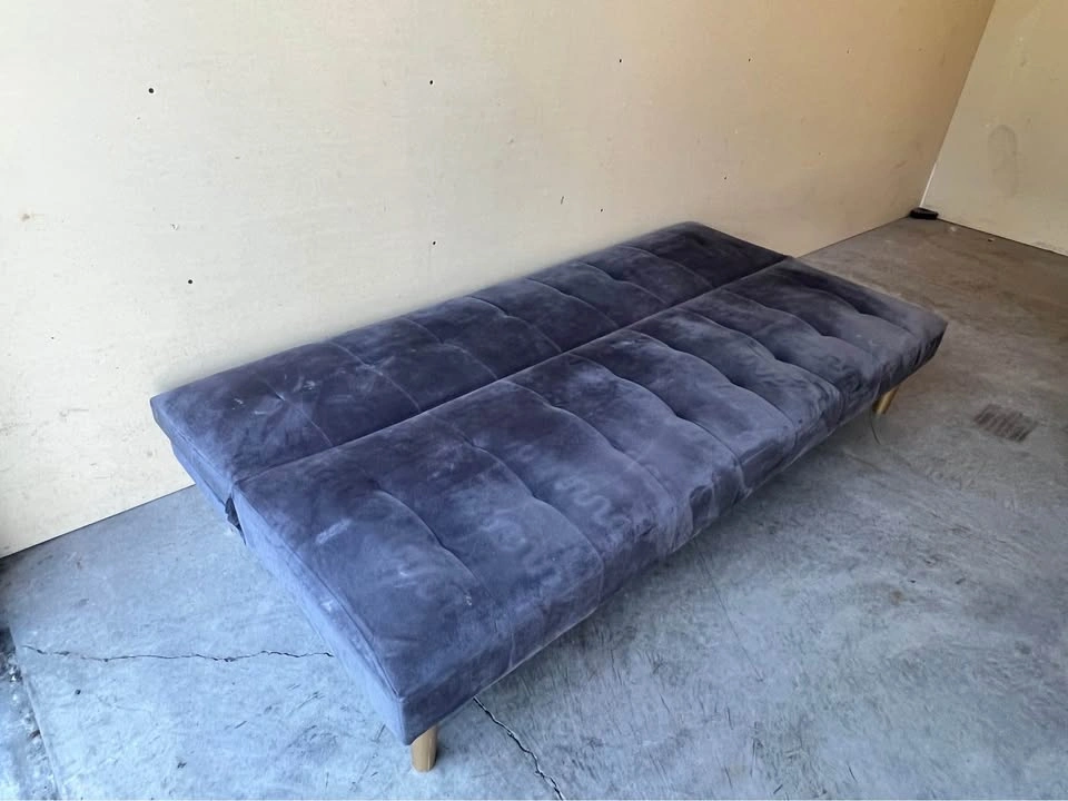 FREE DELIVERY 🚚 Blue Velvet Futon Sofa Bed Couch - photo 2