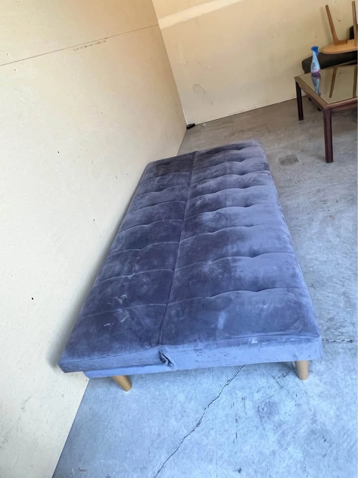 FREE DELIVERY 🚚 Blue Velvet Futon Sofa Bed Couch - photo 3