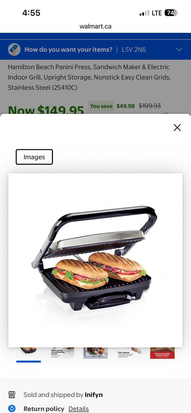 Hamilton Beach Panini Press