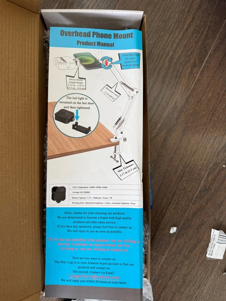 Overhead Phone Mount with LED Light - photo 2