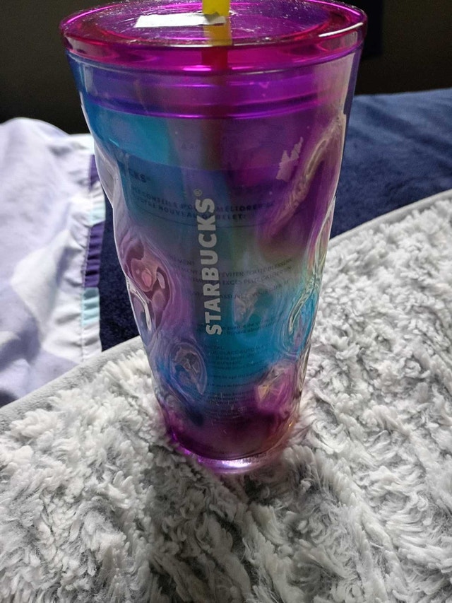 New Starbucks rainbow rippled molten gradient cold tumbler