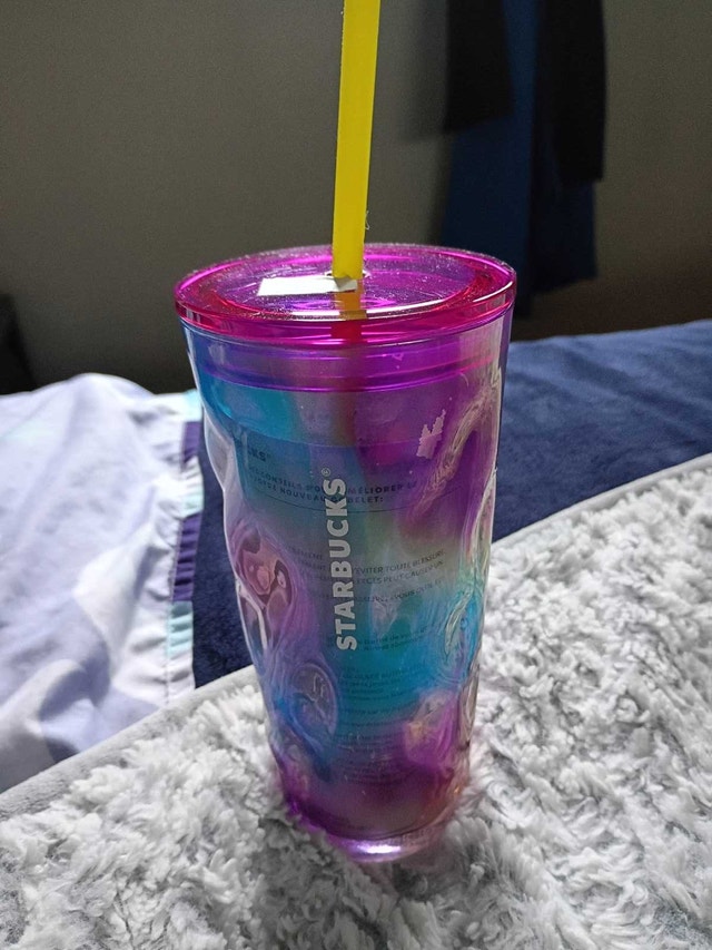 New Starbucks rainbow rippled molten gradient cold tumbler - photo 2