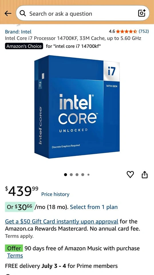 Intel Core i7 14700KF