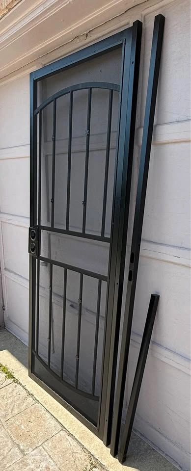 Heavy-Duty Black Steel Security Screen Door + Frame 36x80" - photo 3