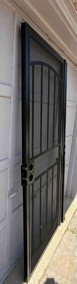 Heavy-Duty Black Steel Security Screen Door + Frame 36x80" - photo 4