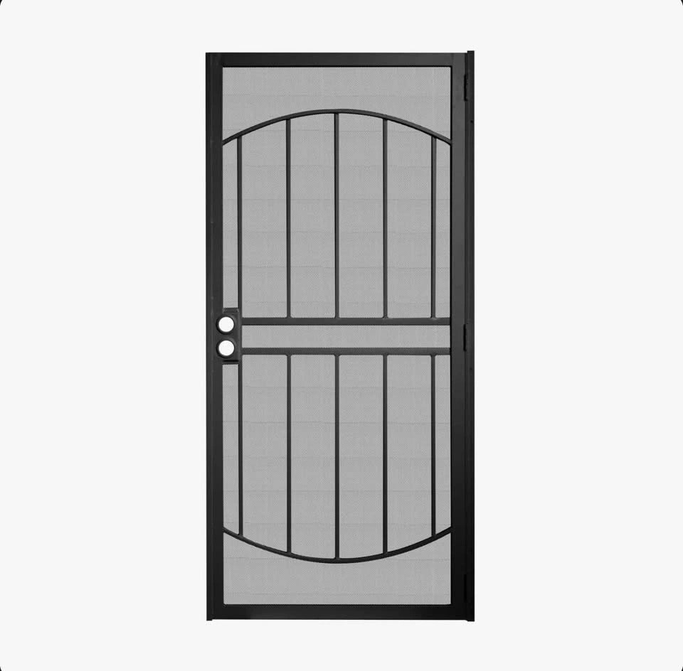 Heavy-Duty Black Steel Security Screen Door + Frame 36x80" - photo 5