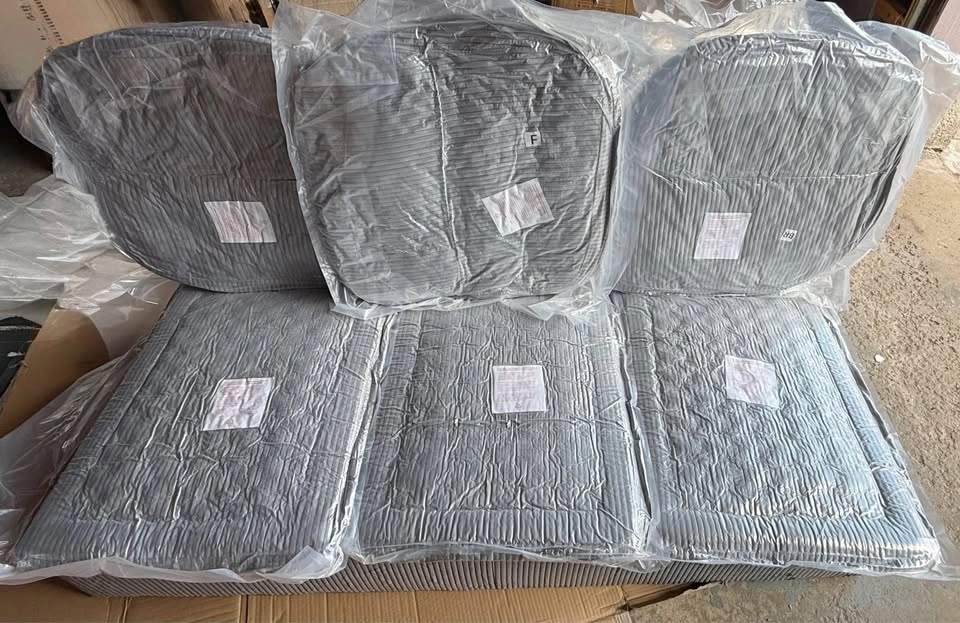 Grey Corduroy Armless 3-Seat Sofa Base 61x29" – Brand New - photo 2
