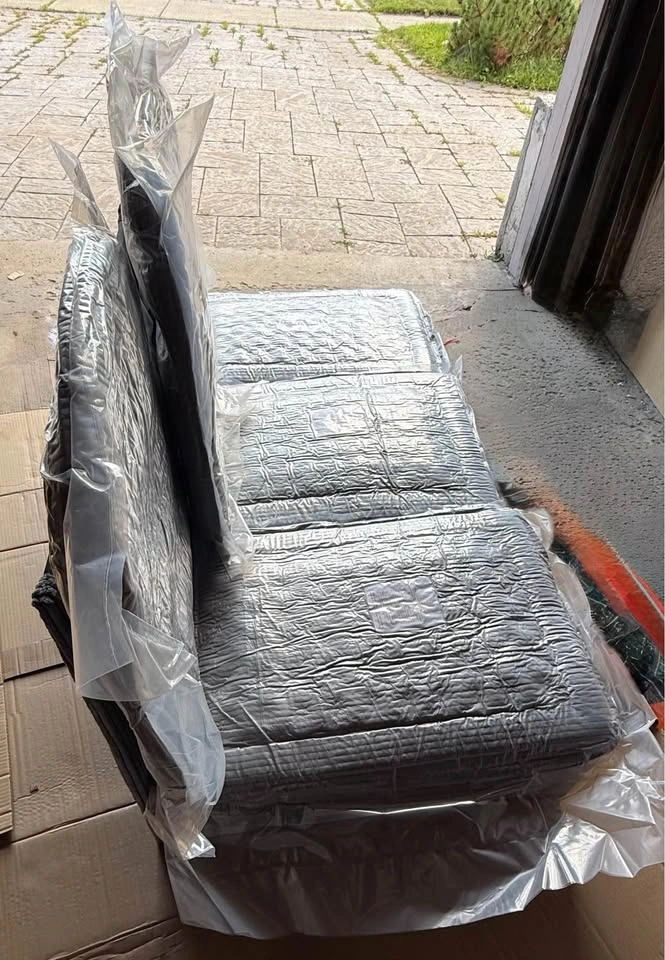 Grey Corduroy Armless 3-Seat Sofa Base 61x29" – Brand New - photo 5