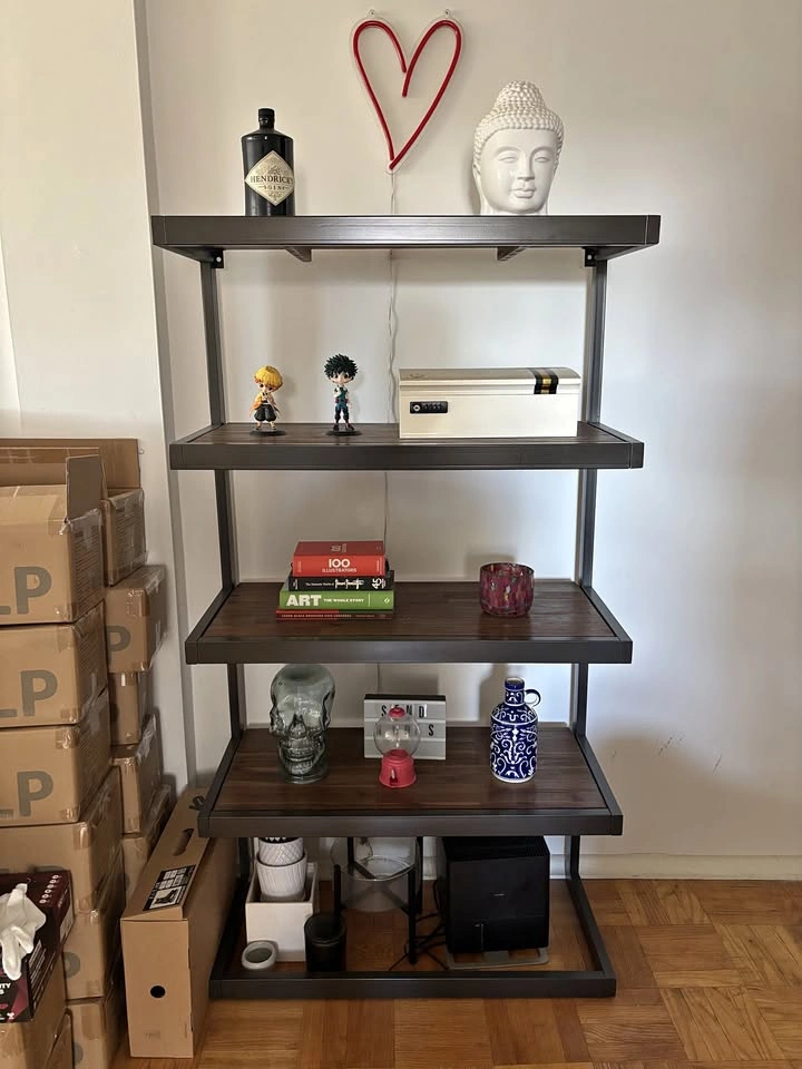 Real wooden shelves