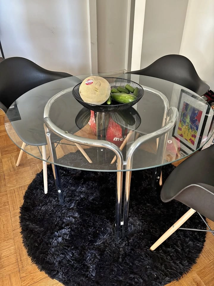 Glass dining table