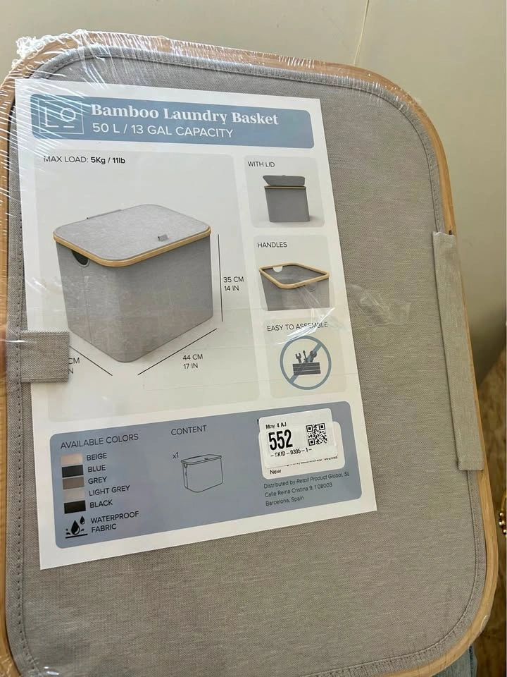 LONBET 50L Collapsible Laundry Basket or Storage Box