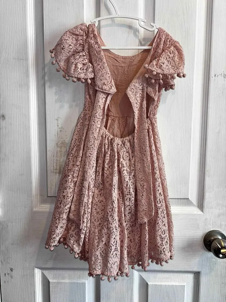 Size 100cm – Elegant Blush Pink Lace Dress thumbnail