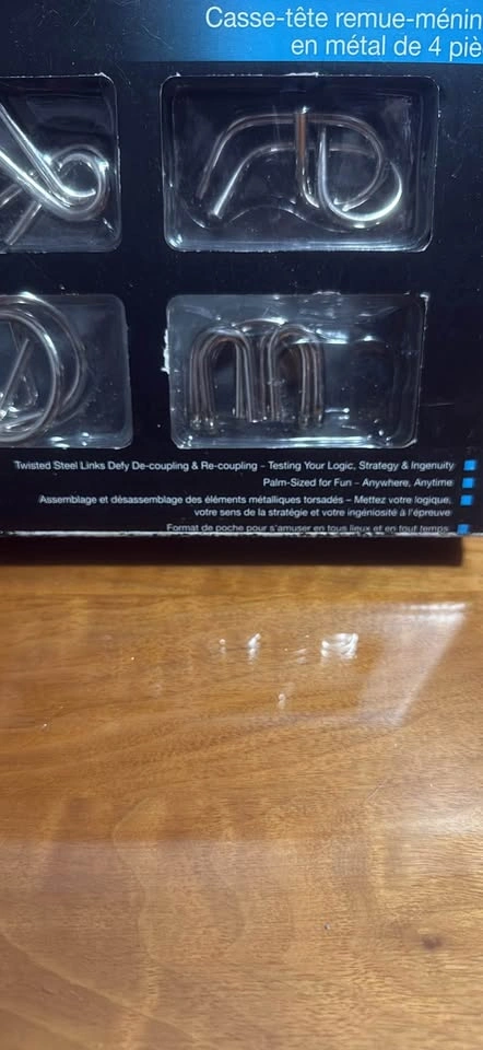 Metal brain drain puzzles - 4 pieces brand new - photo 2