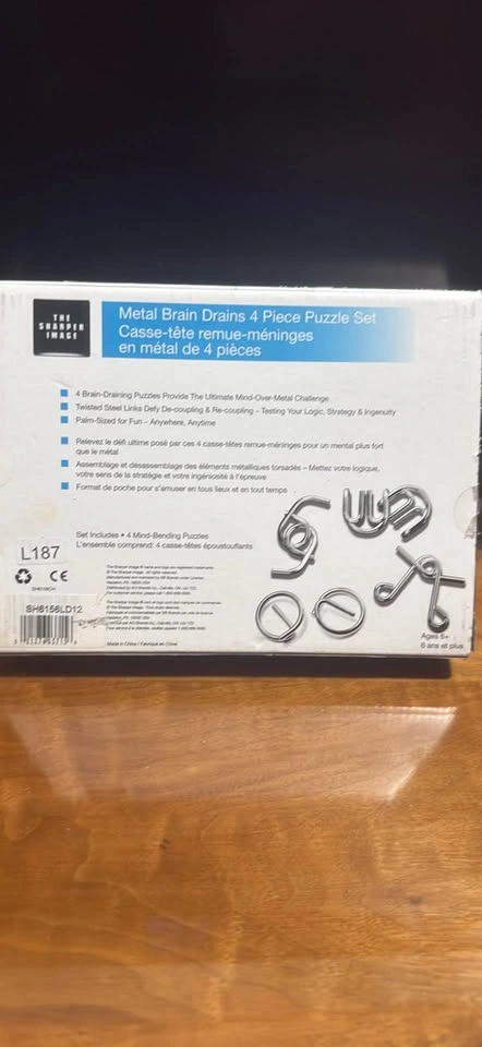 Metal brain drain puzzles - 4 pieces brand new - photo 3