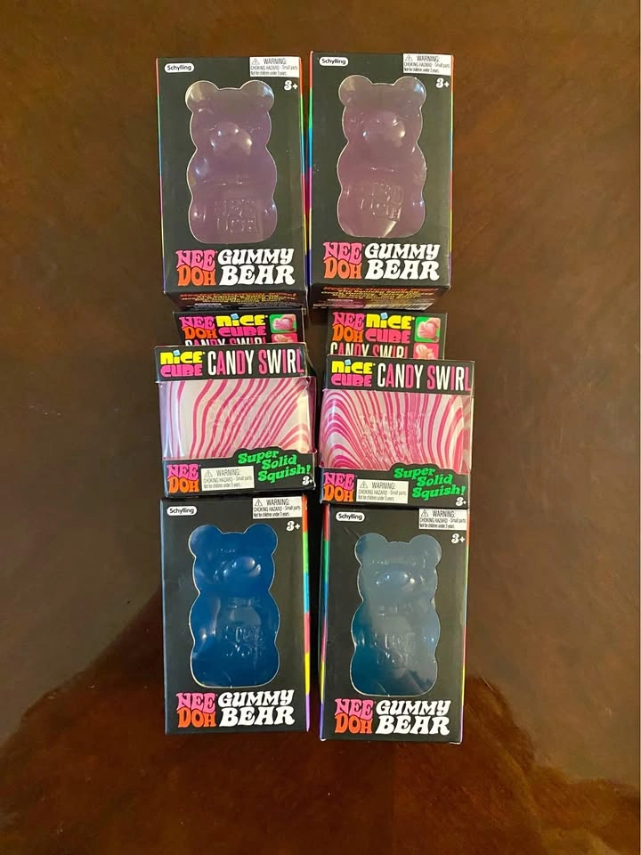 Schylling NeeDoh Gummy Bear and Nice Cube Candy Swirl