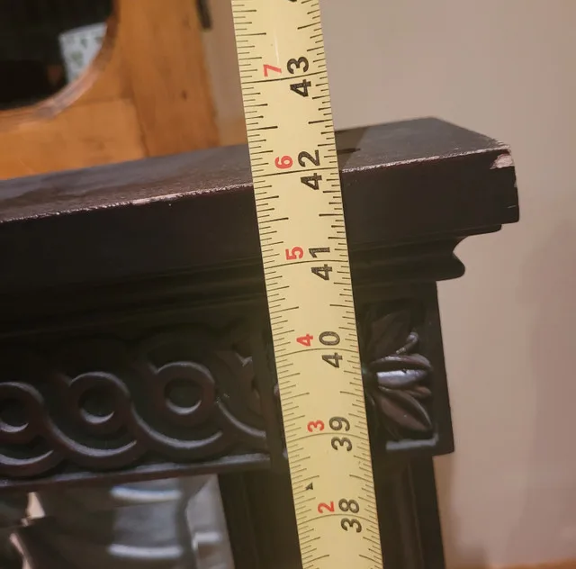 Large Wood Overmantle Beveled Mirror image indicator(7)