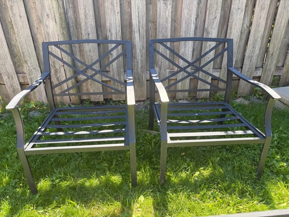 Metal Patio Conversation Set – 2 Chairs, Loveseat & Umbrella Bas - photo 3