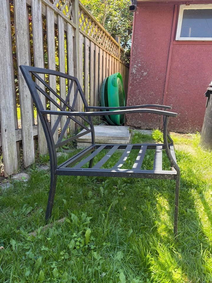 Metal Patio Conversation Set – 2 Chairs, Loveseat & Umbrella Bas - photo 4