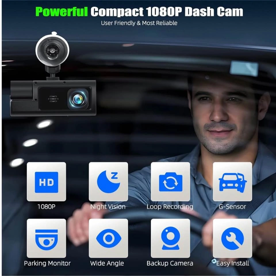 3-Channel Dash Cam – Front, Rear & Inside Camera - photo 2