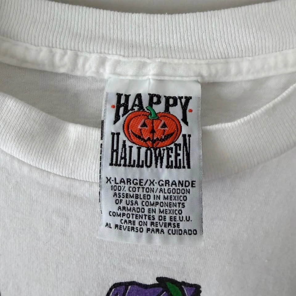 Vintage Happy Halloween 100% Cotton Pumpkin Shirt - Size XL - photo 2