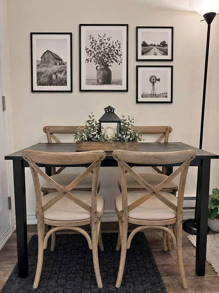 Modern Matte Black Desk / Dining Table - Newly Refinished
