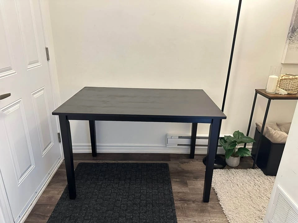 Modern Matte Black Desk / Dining Table - Newly Refinished - photo 2