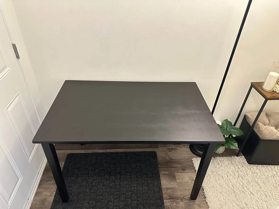 Modern Matte Black Desk / Dining Table - Newly Refinished - photo 3