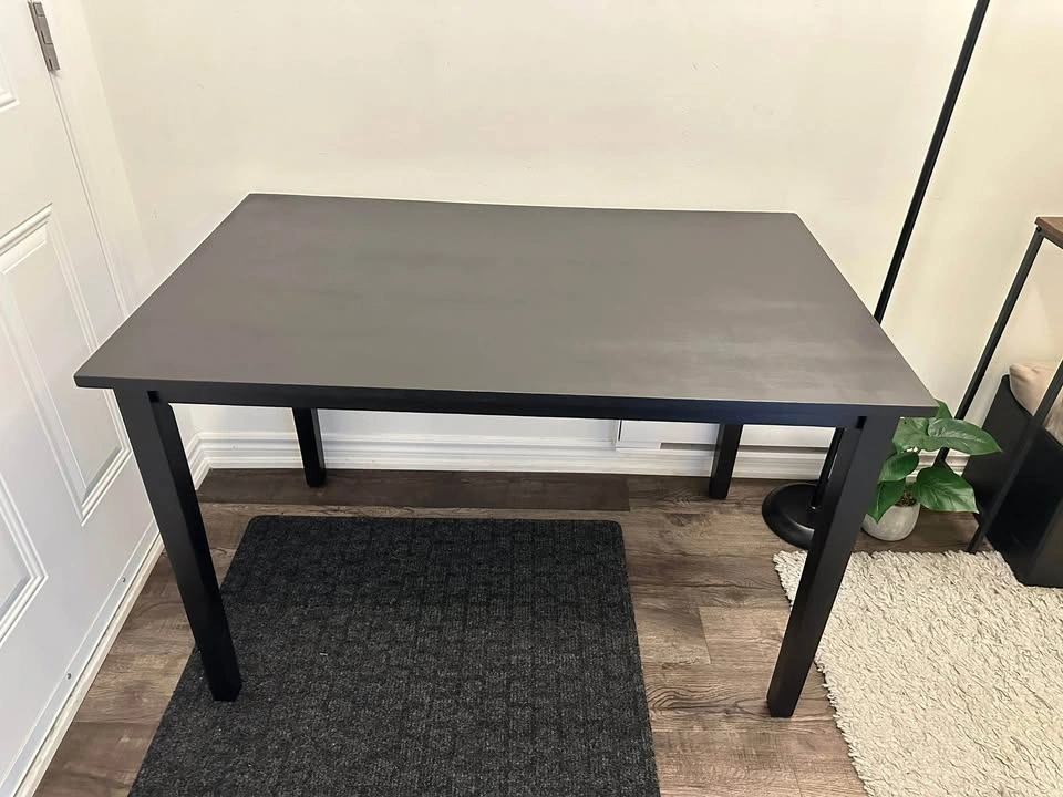 Modern Matte Black Desk / Dining Table - Newly Refinished - photo 4